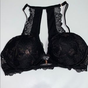 PINK black lace bra